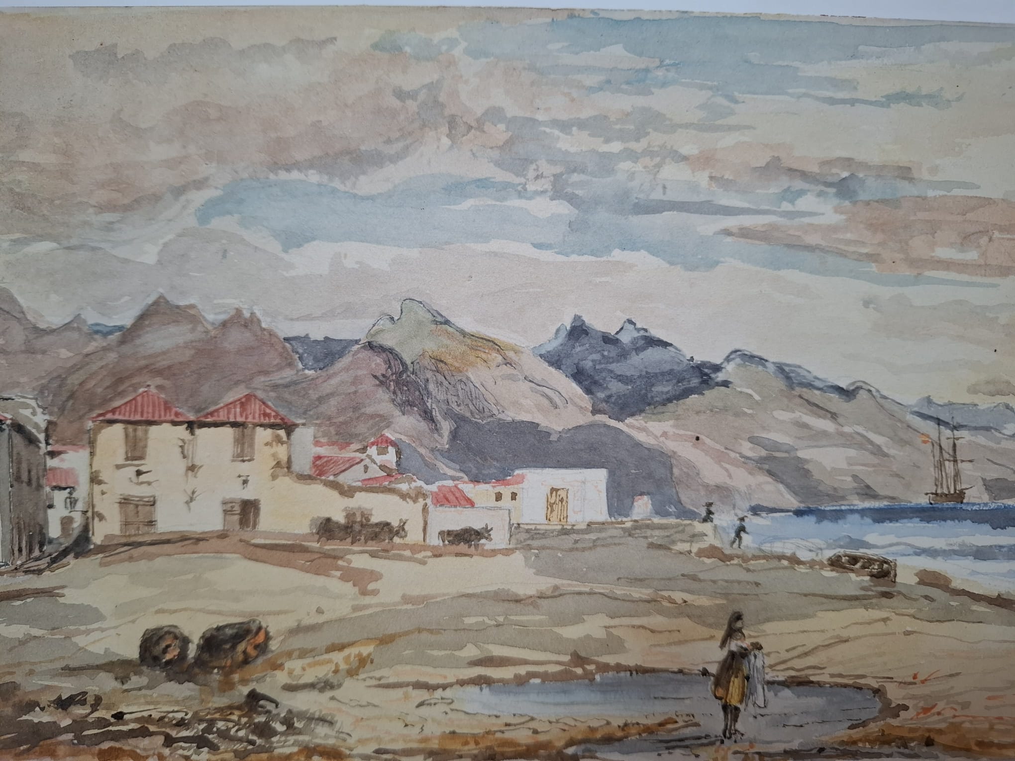 Vista de Santa Cruz. Acuarela 13 x 21